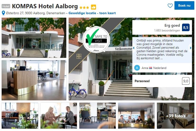 Het KOMPAS Hotel Aalborg zoals je het kan vinden op Booking.com